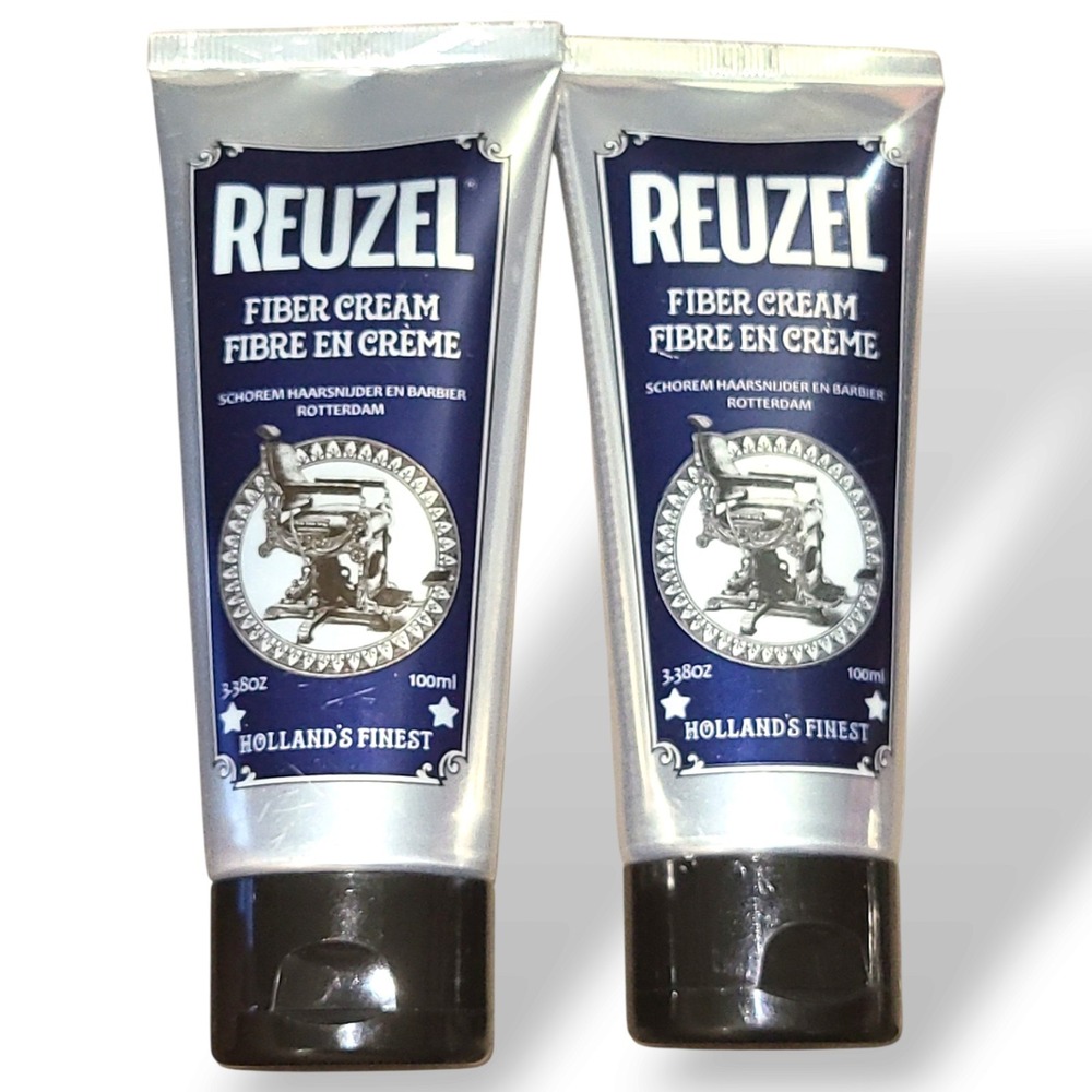 2x Reuzel Fiber Cream 3.38 oz 100ml Pliable Texture Medium Hold Low Shine